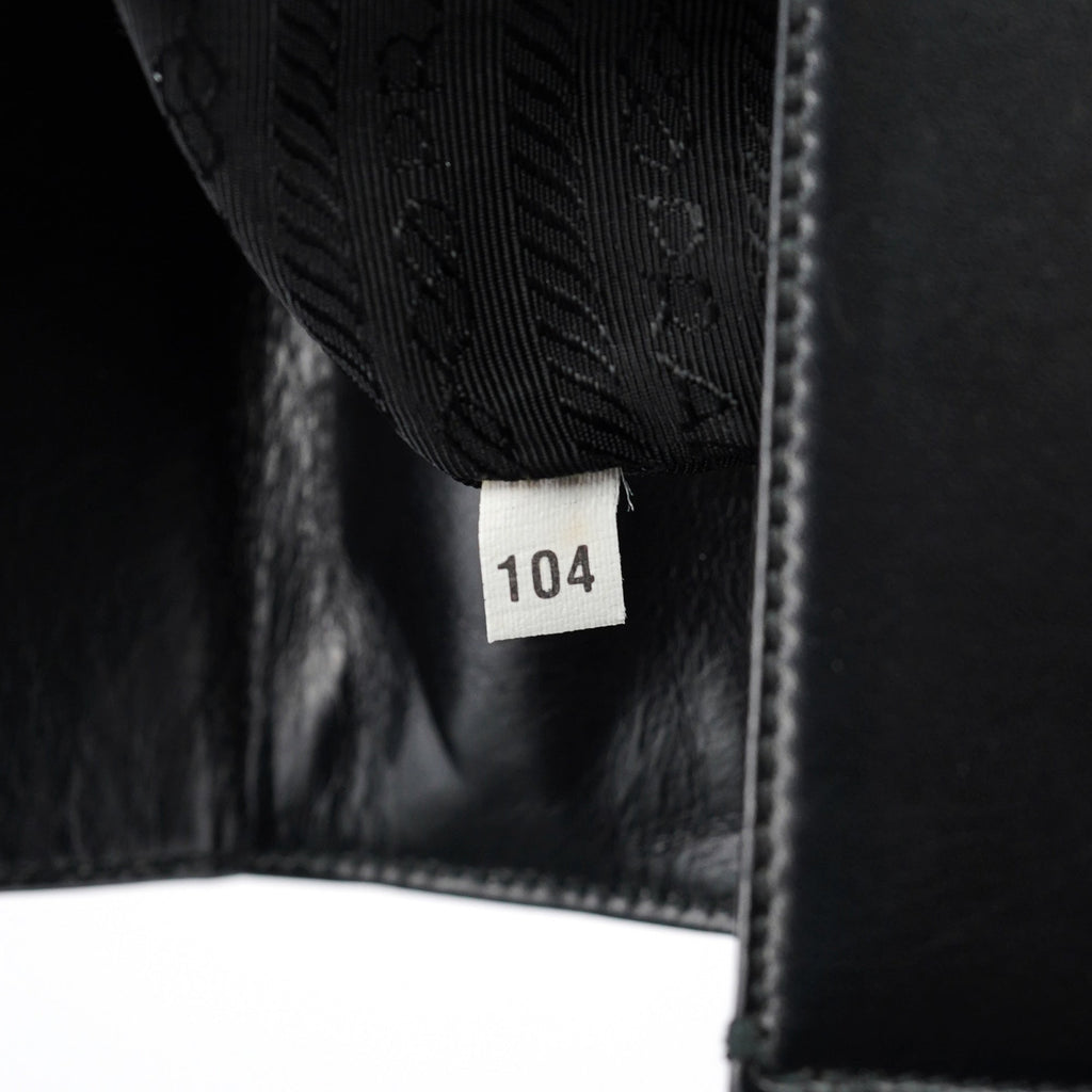 Black Calfskin Vitello Top Handle Bag