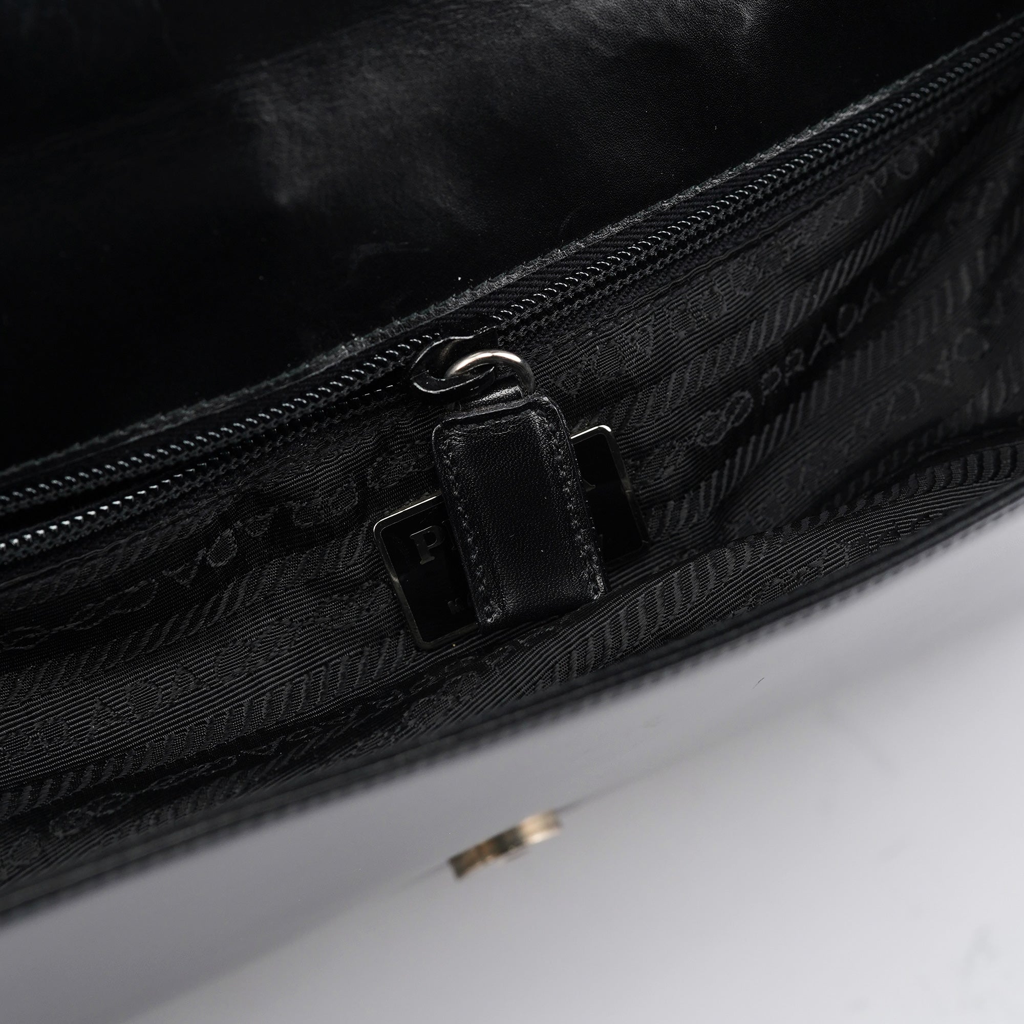 Black Calfskin Vitello Top Handle Bag