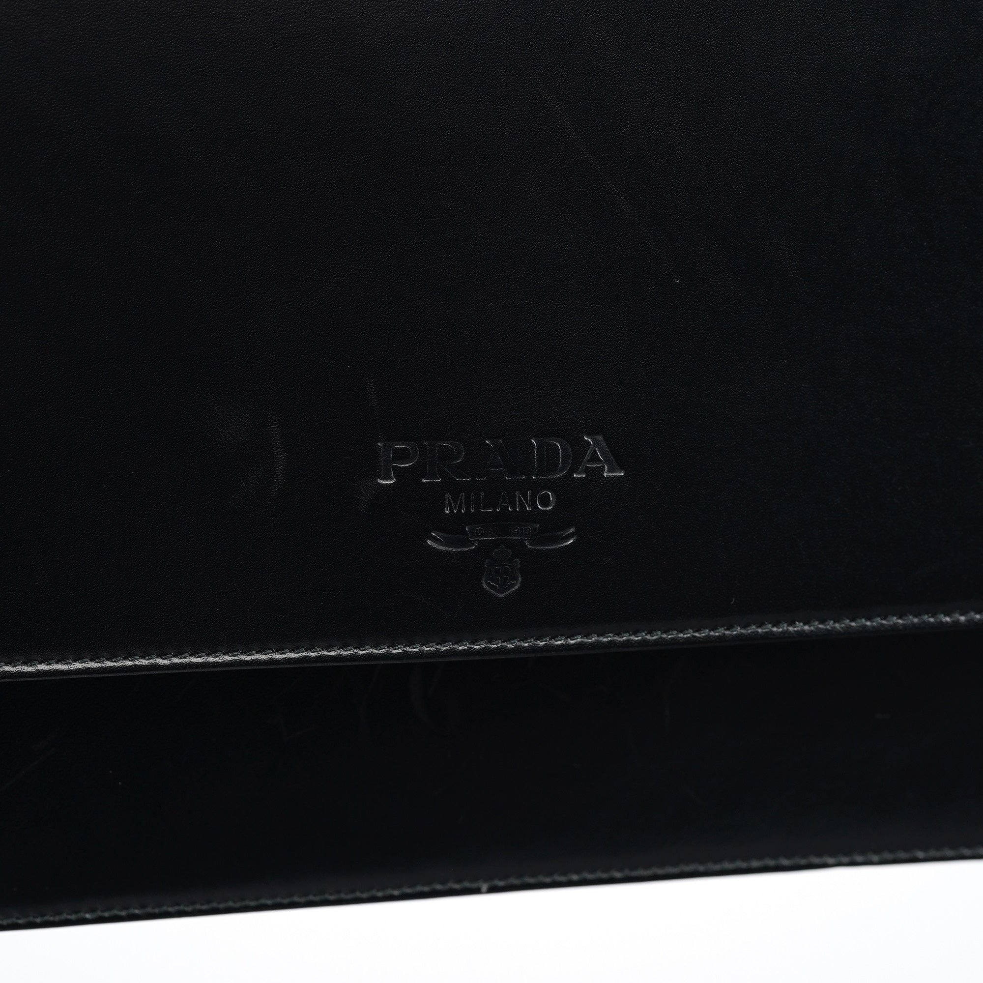 Black Calfskin Vitello Top Handle Bag