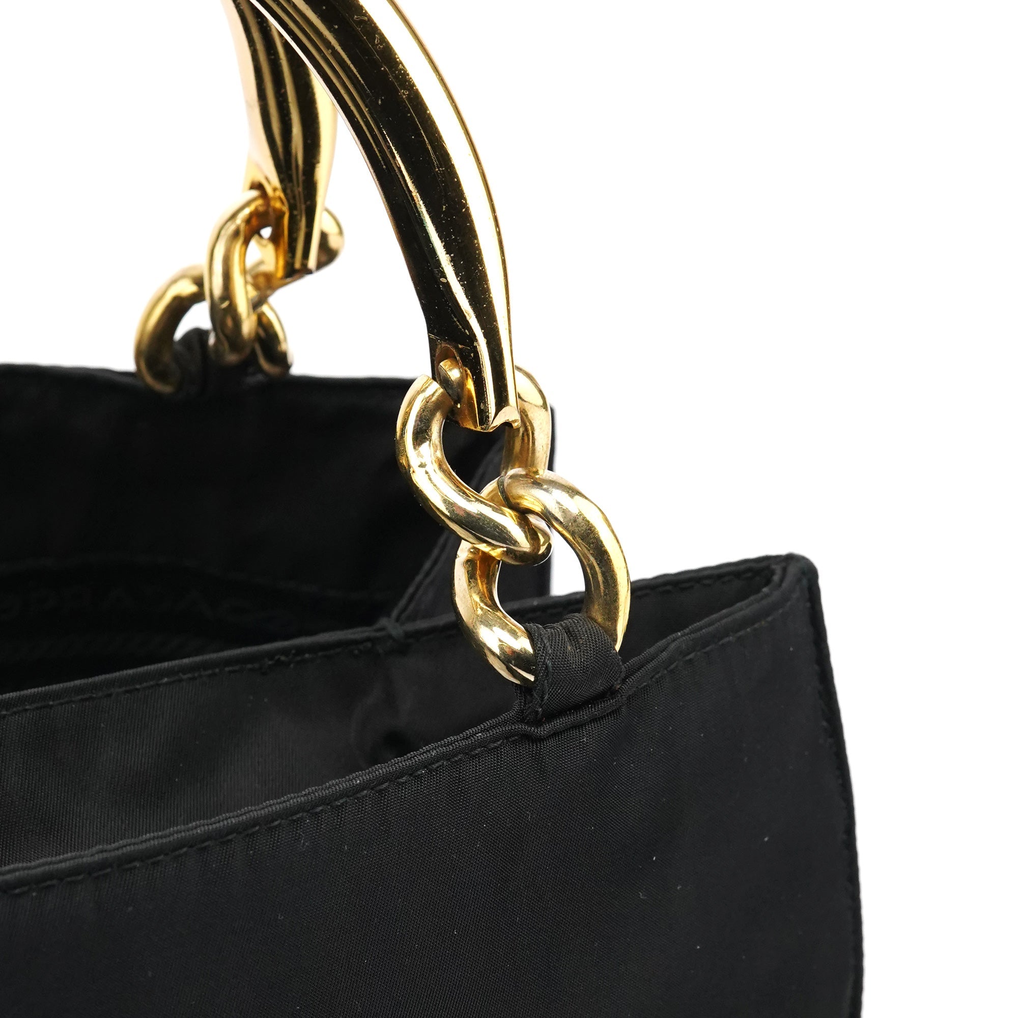 B2514 Black Gold Tessuto Metallo Tote Bag