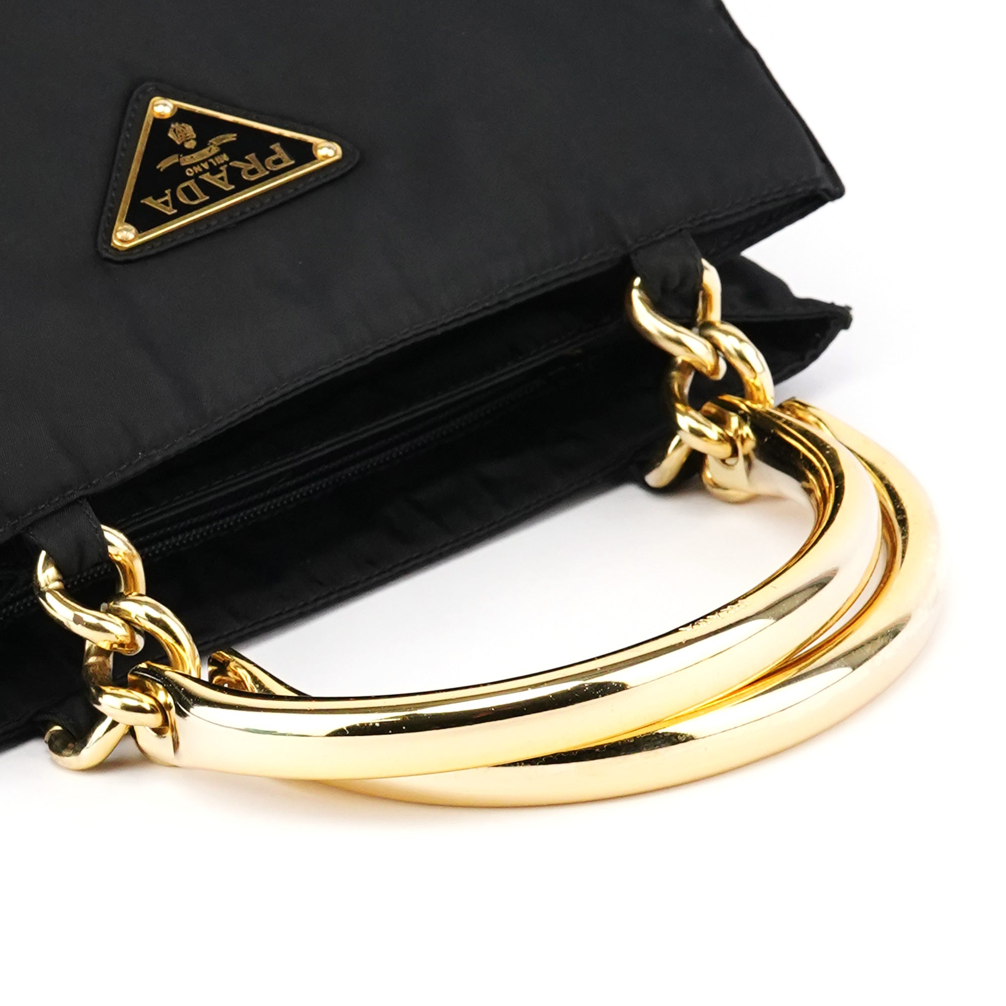 B2514 Black Gold Tessuto Metallo Tote Bag