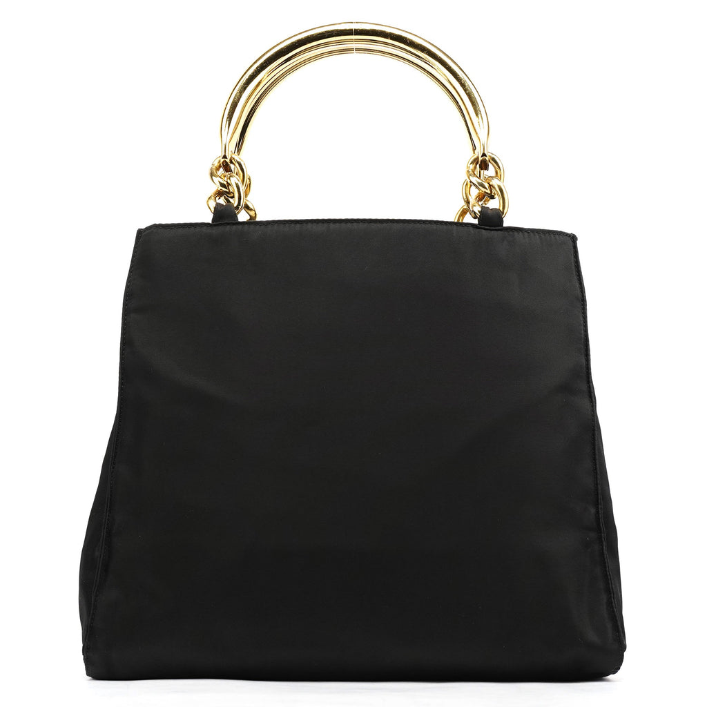 B2514 Black Gold Tessuto Metallo Tote Bag