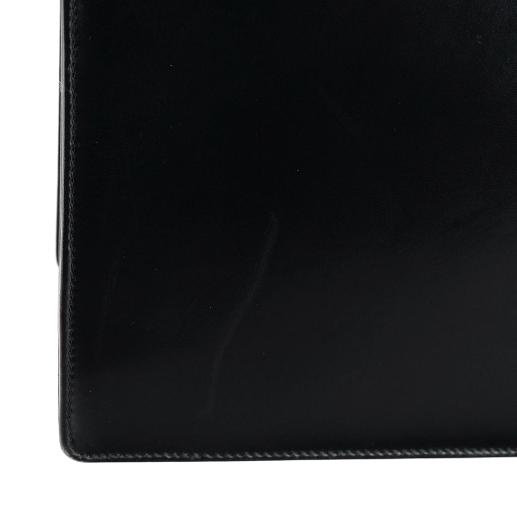Black Leather Flap Shoulder Bag