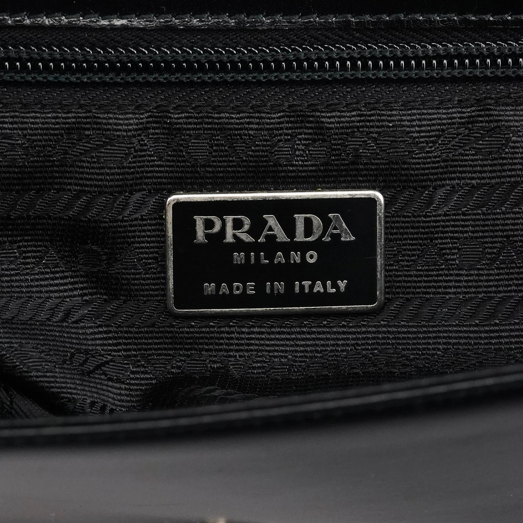 Black Leather Flap Shoulder Bag