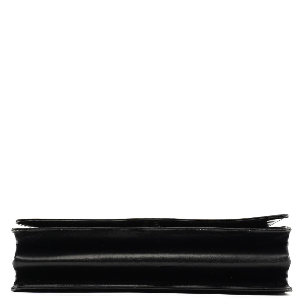 Black Leather Flap Shoulder Bag