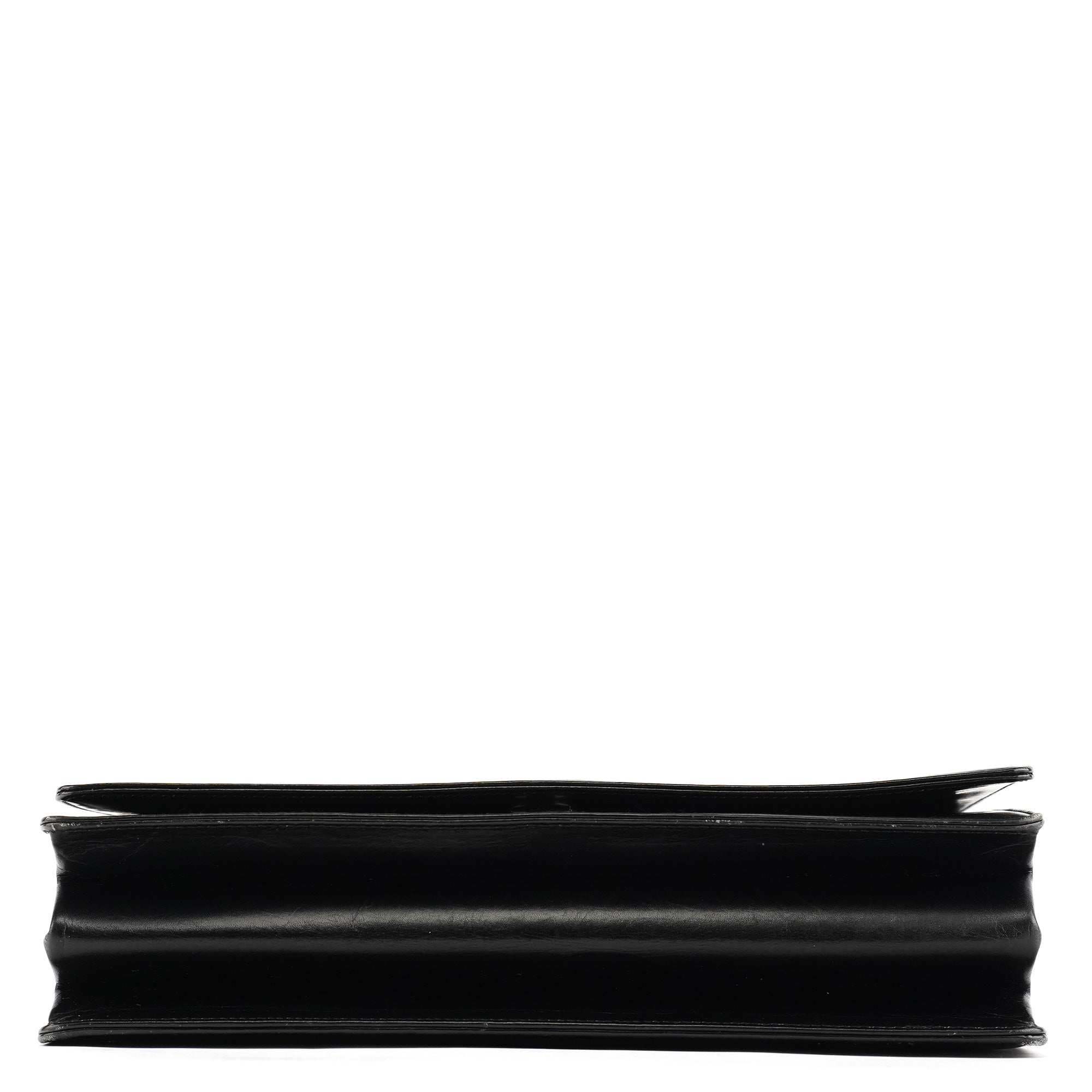 Black Leather Flap Shoulder Bag