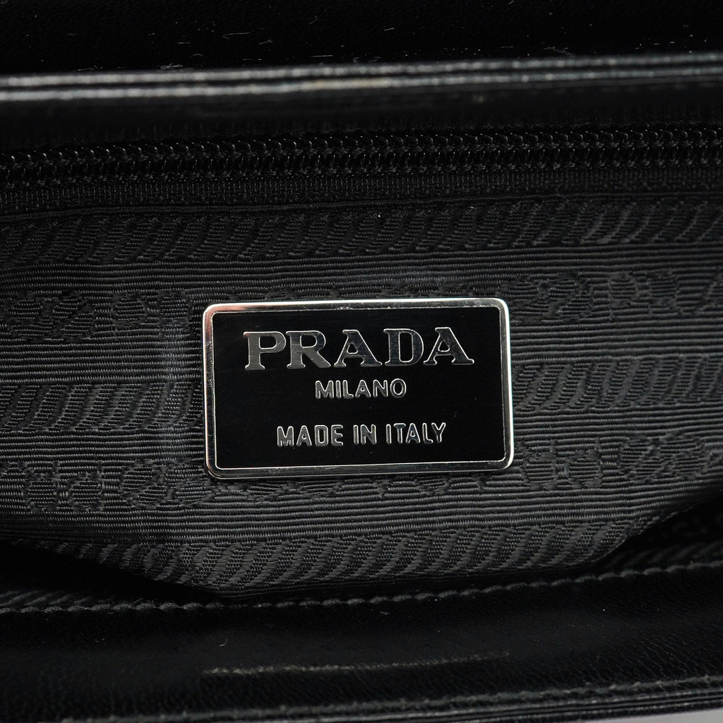 Black Leather Madras Swing Shoulder Bag