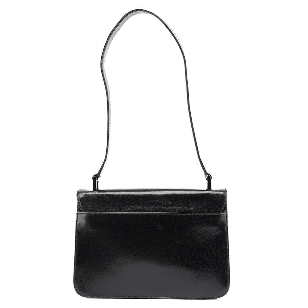 Black Leather Madras Swing Shoulder Bag
