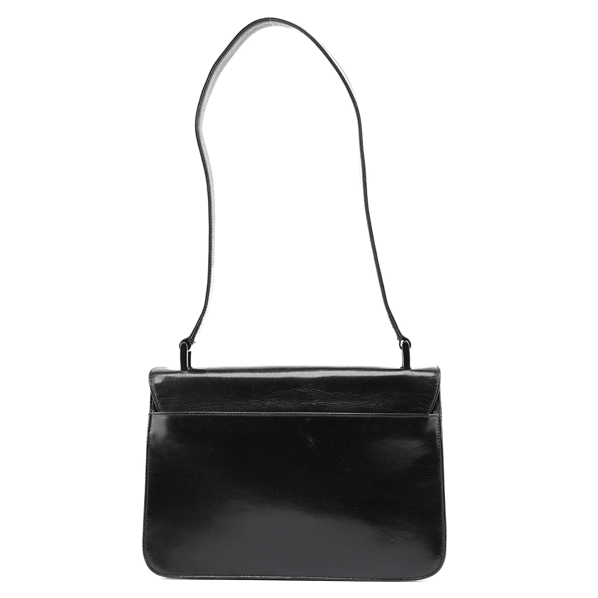 Black Leather Madras Swing Shoulder Bag