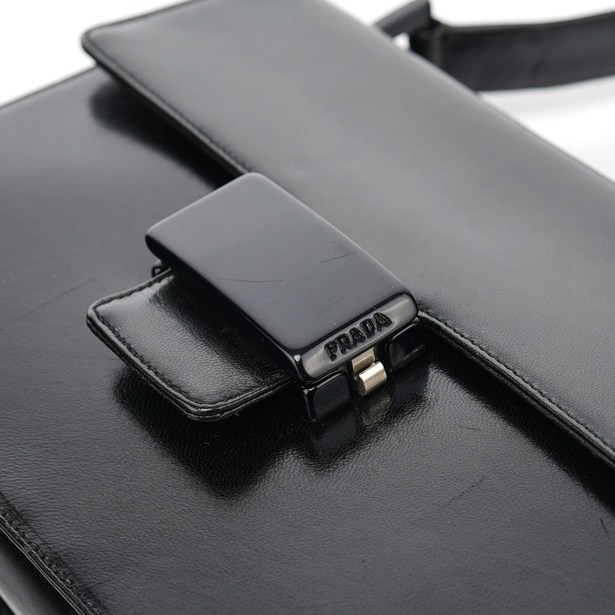 Black Leather Madras Swing Shoulder Bag