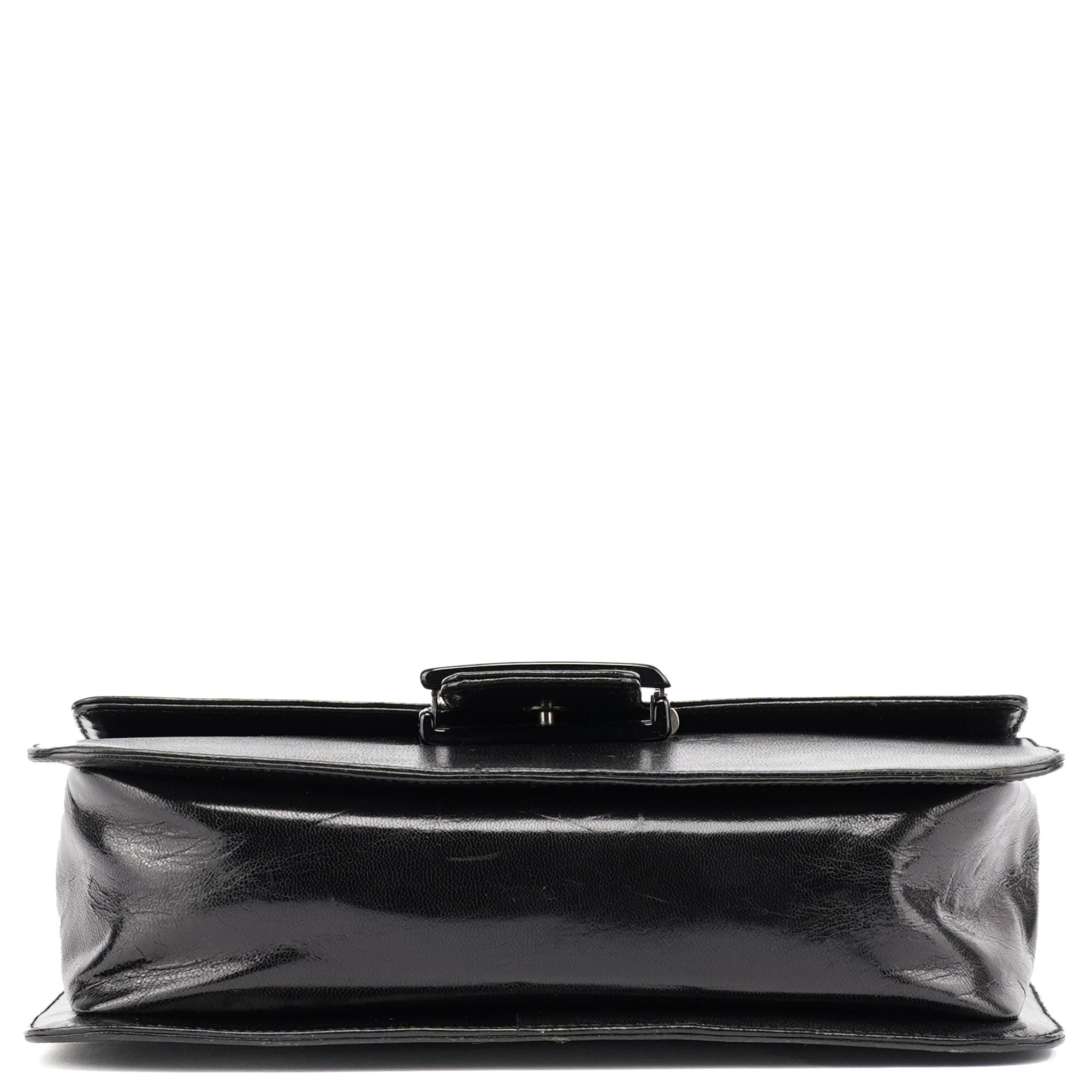 Black Leather Madras Swing Shoulder Bag