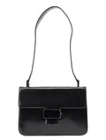 Black Leather Madras Swing Shoulder Bag
