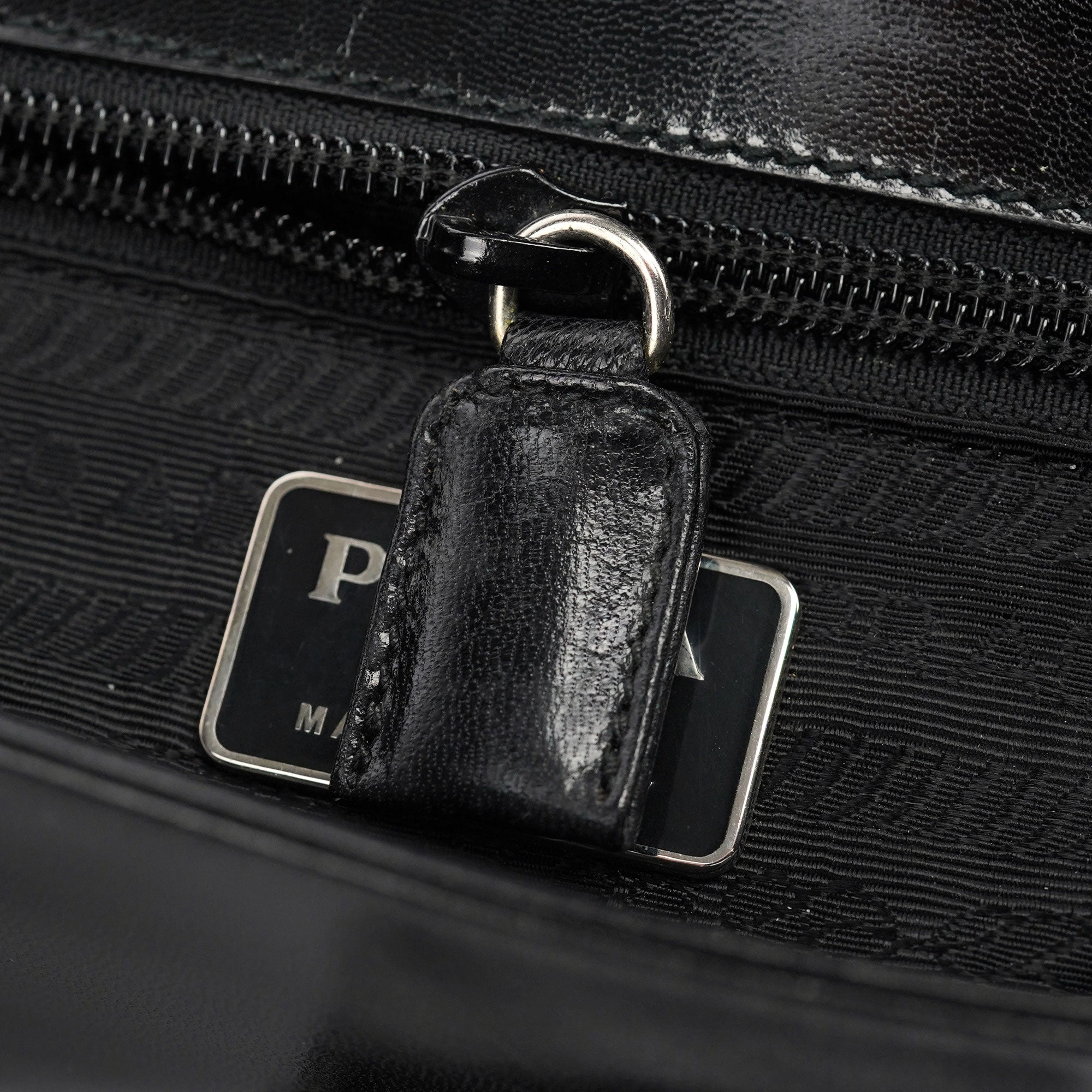 Black Leather Madras Swing Shoulder Bag