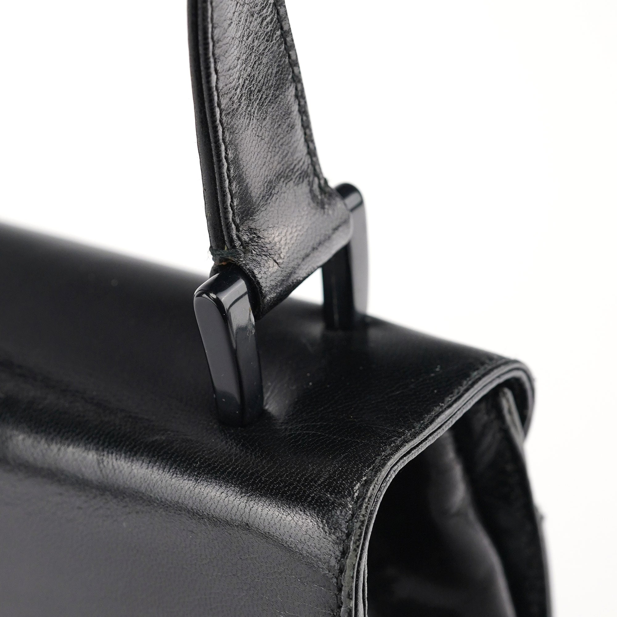 Black Leather Madras Swing Shoulder Bag