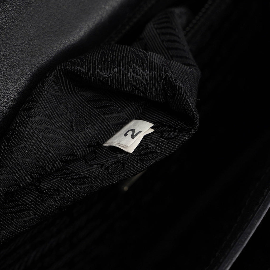 Black Leather Top Handle Bag