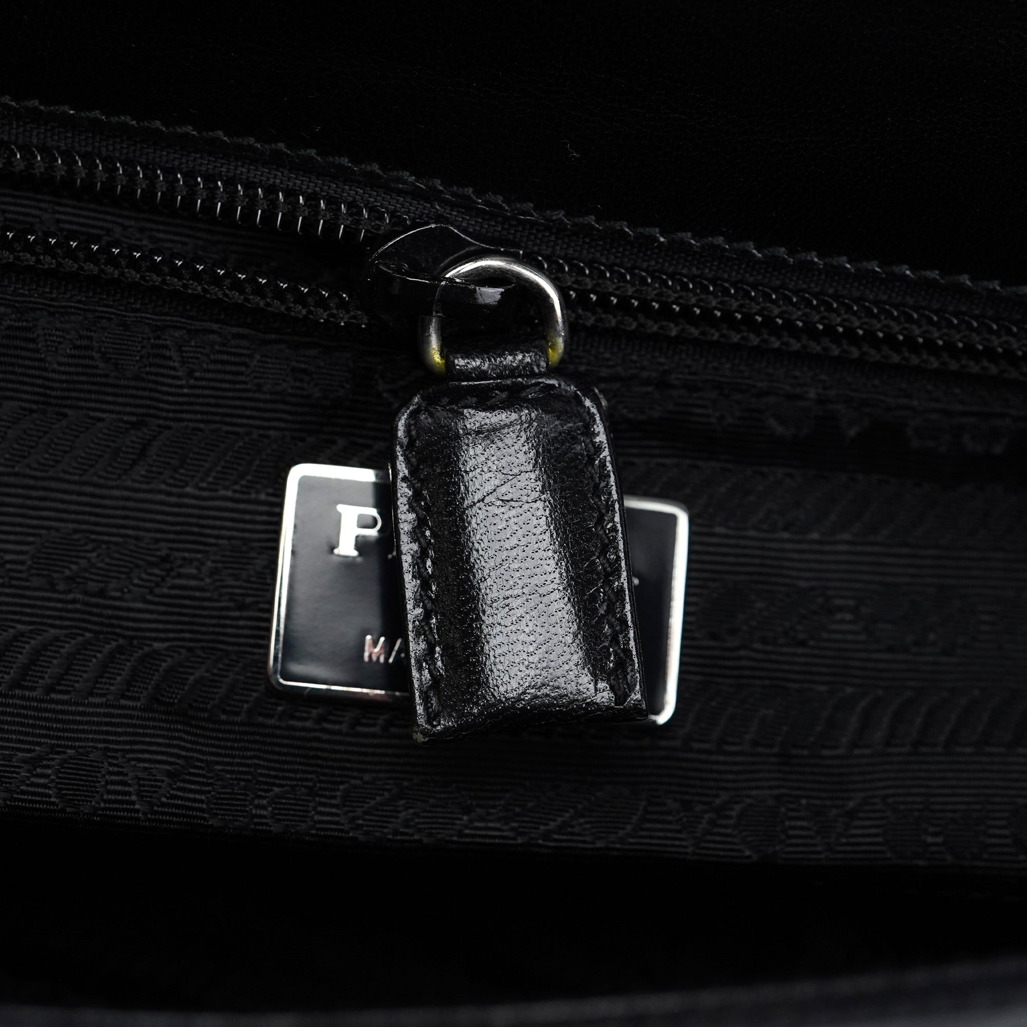 Black Madras Calfskin Buckle Shoulder Bag