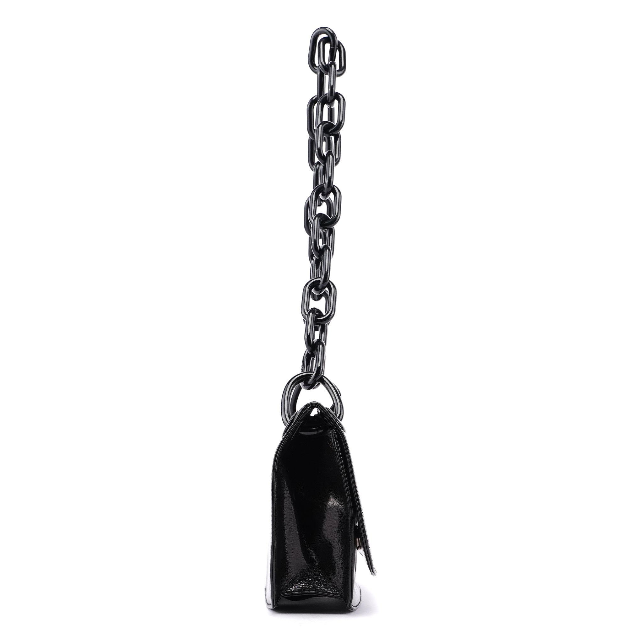 Black Madras Swing Chain Shoulder Bag