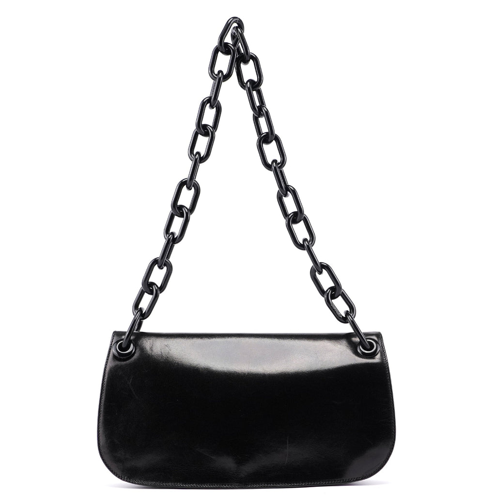 Black Madras Swing Chain Shoulder Bag