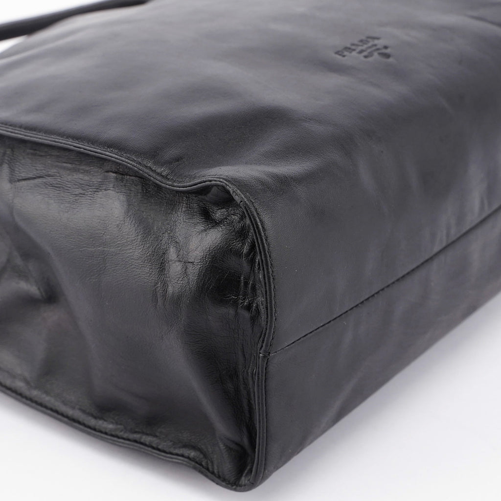 Black Nappa Leather Tote