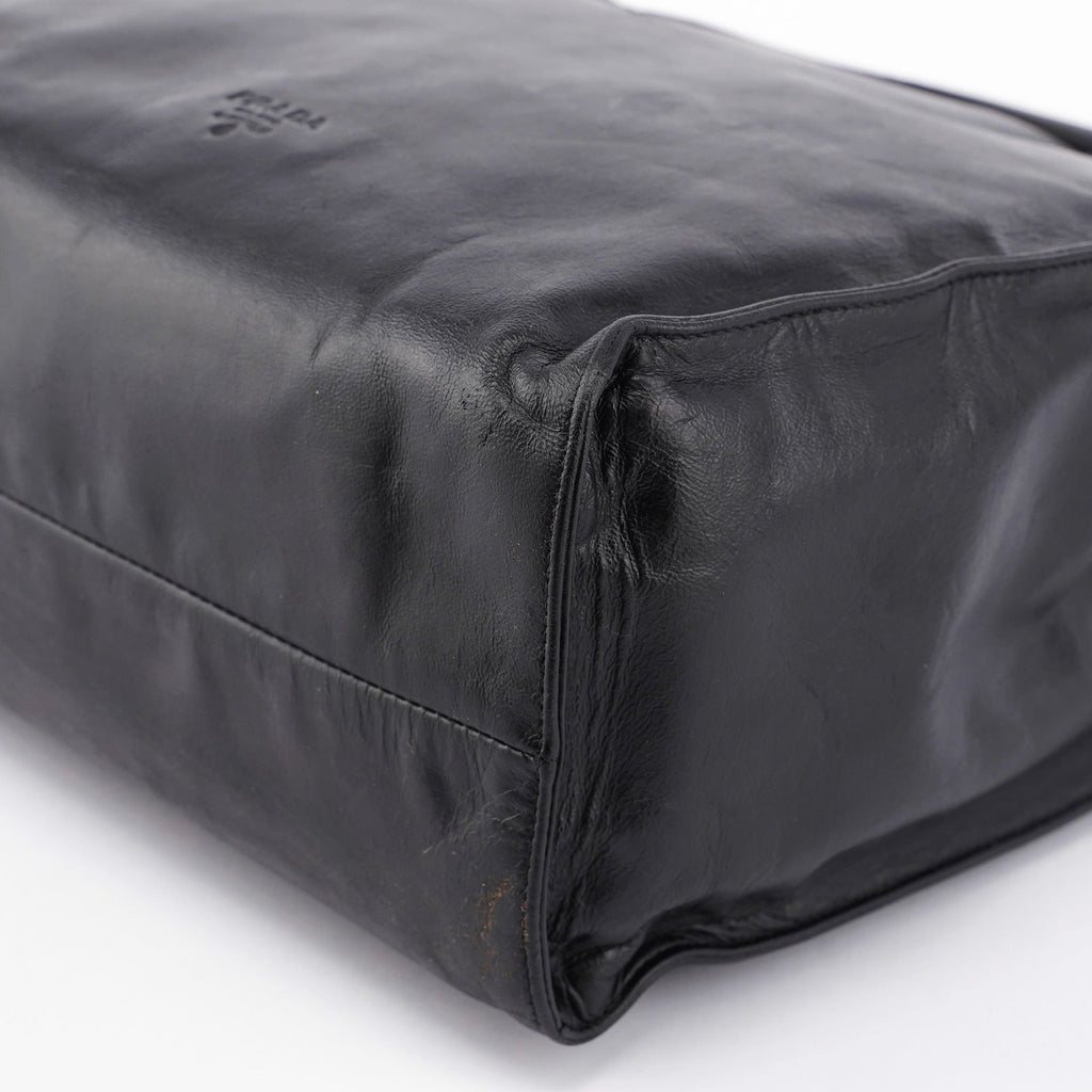 Black Nappa Leather Tote