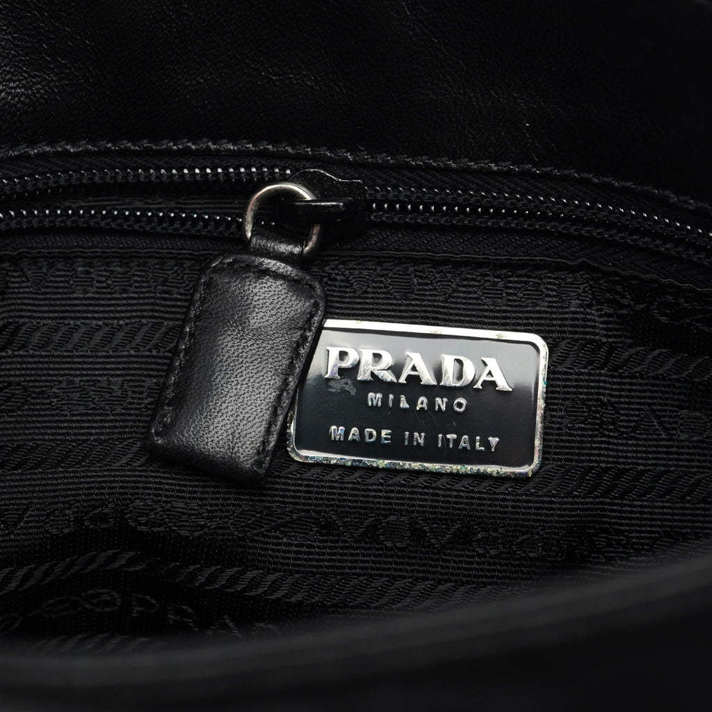 Black Nappa Plastic Shoulder Bag