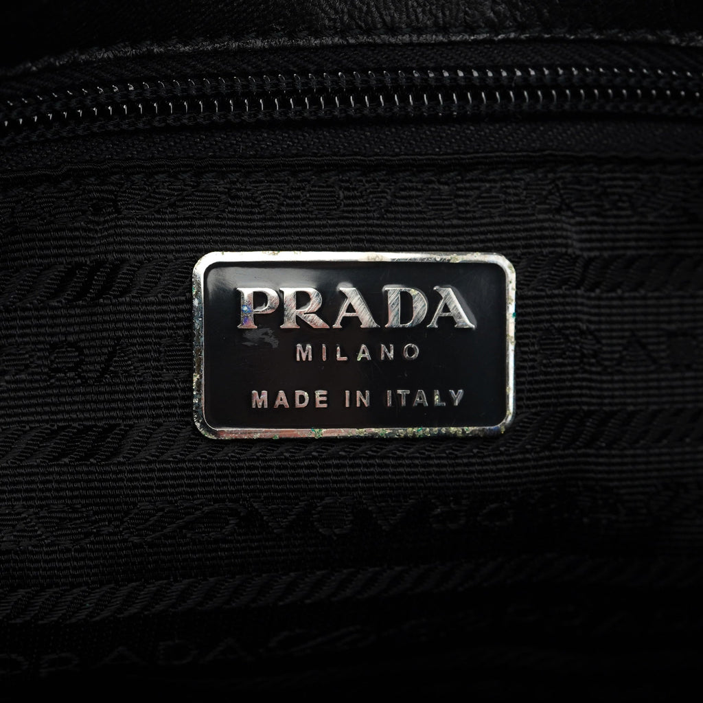 Black Nappa Plastic Shoulder Bag