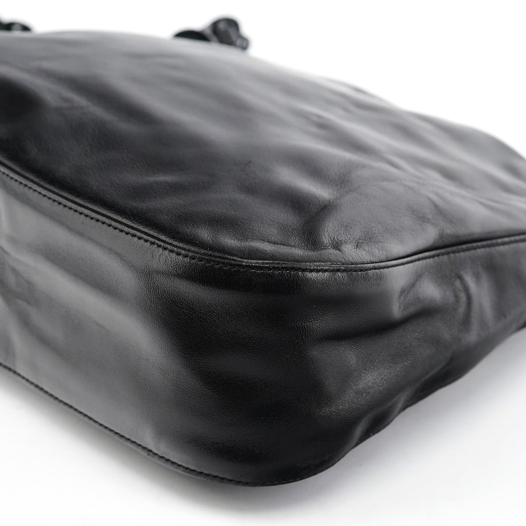 Black Nappa Plastic Shoulder Bag