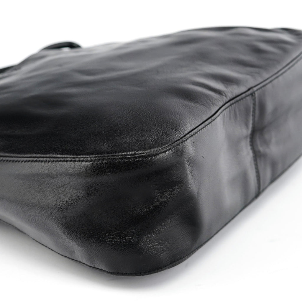 Black Nappa Plastic Shoulder Bag
