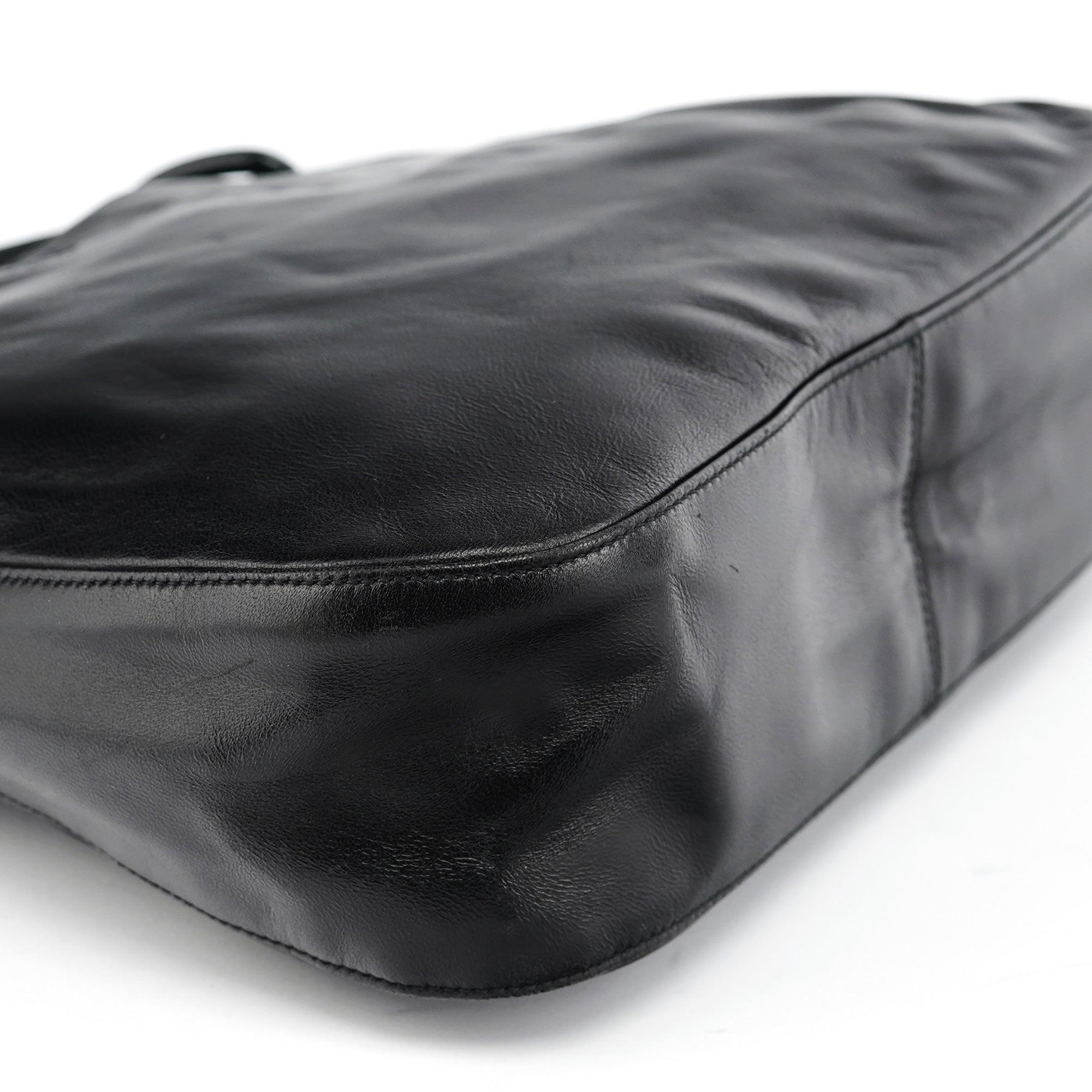 Black Nappa Plastic Shoulder Bag