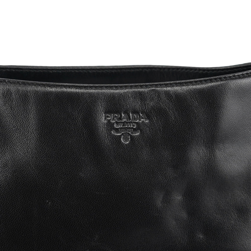 Black Nappa Plastic Shoulder Bag