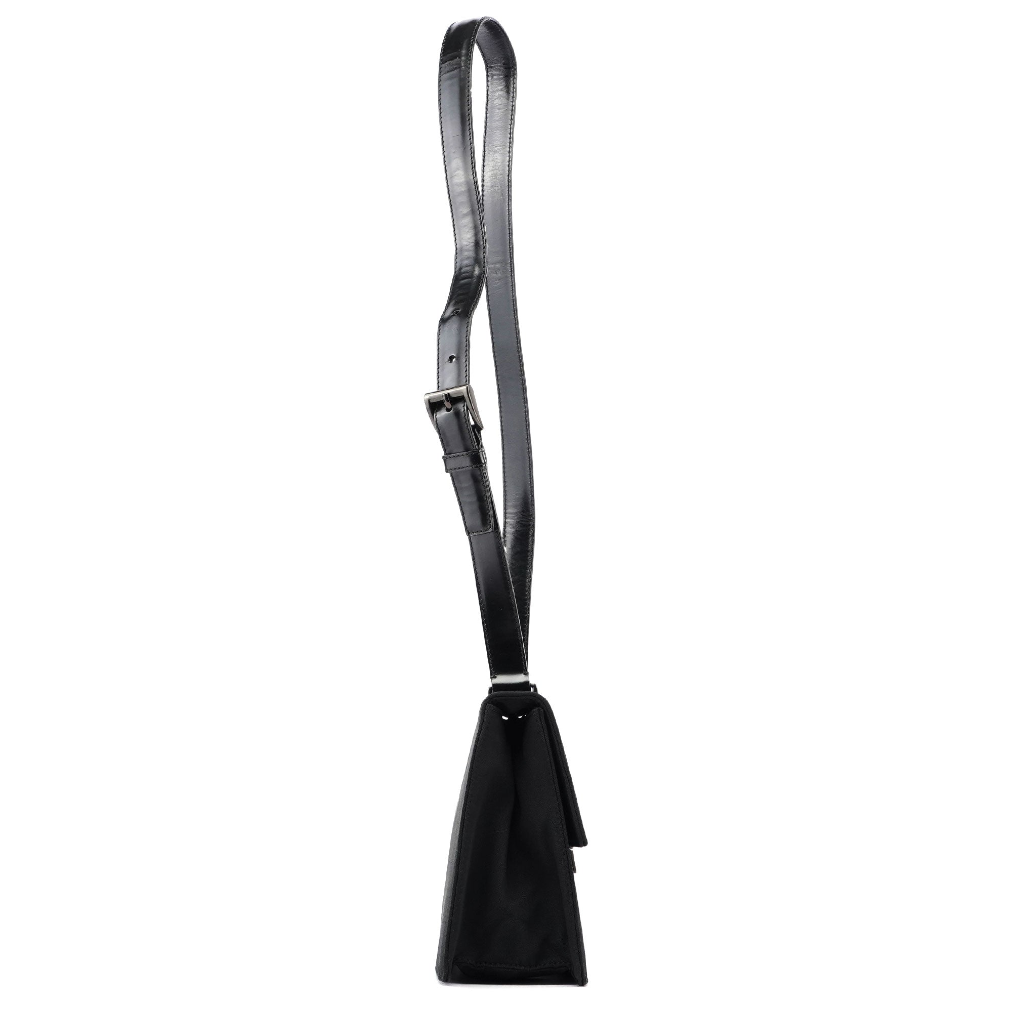 Black Nylon Buckle Shoulder Bag