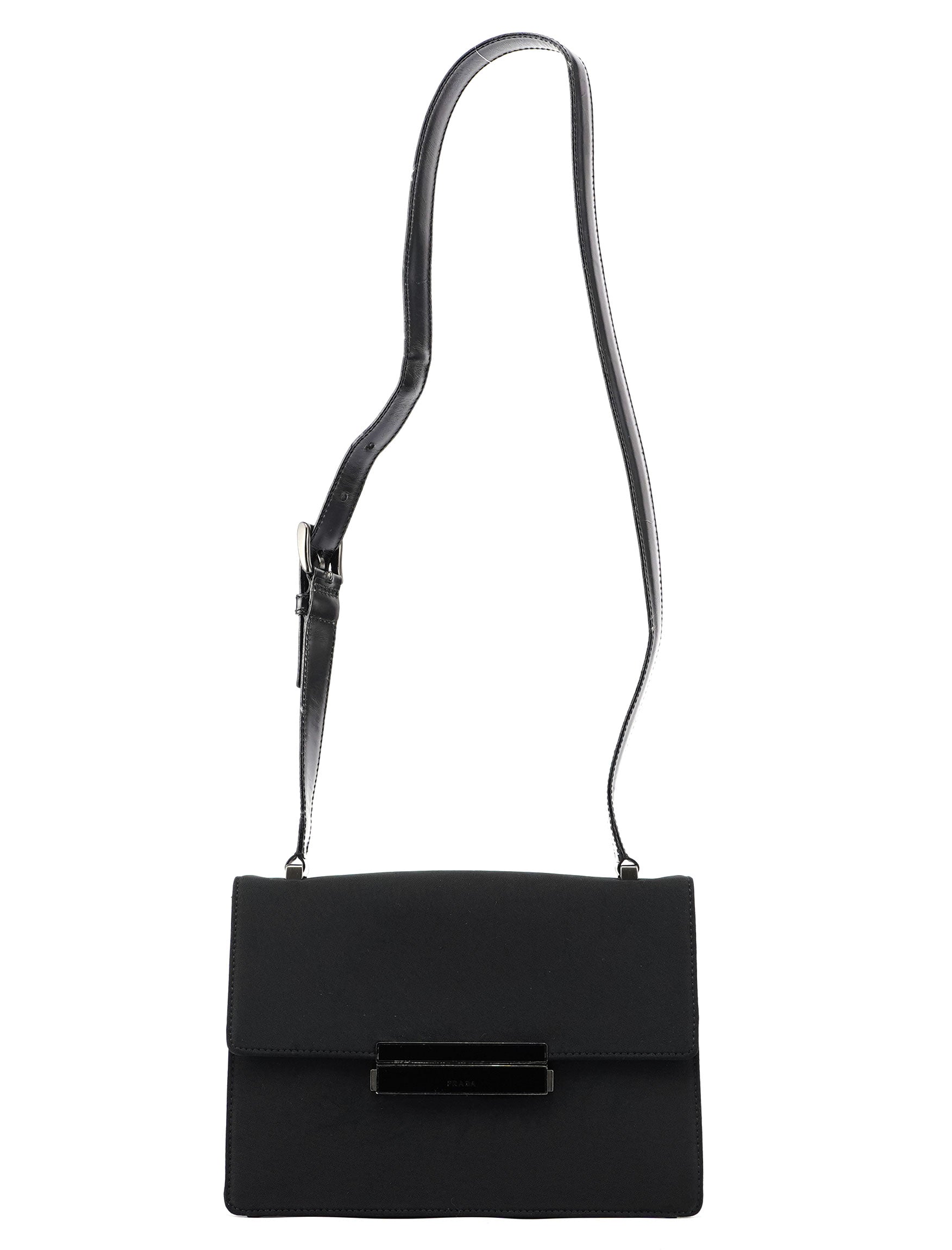 Black Nylon Buckle Shoulder Bag