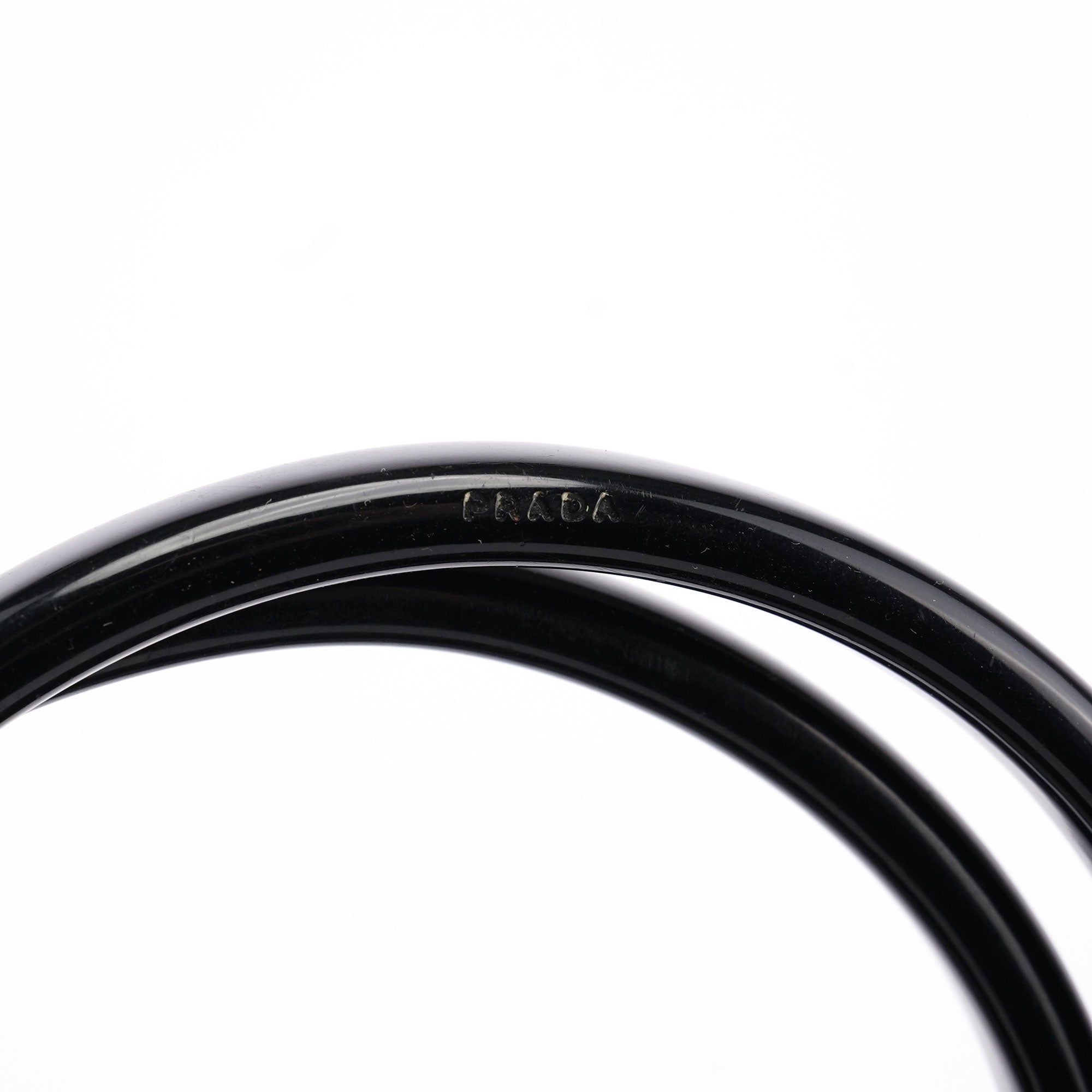 Black Nylon Plastic Handle Bag