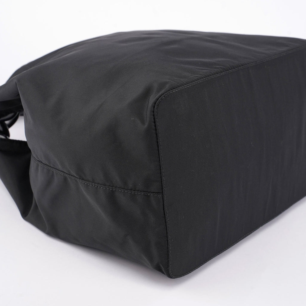 Black Nylon Plastic Handle Bag