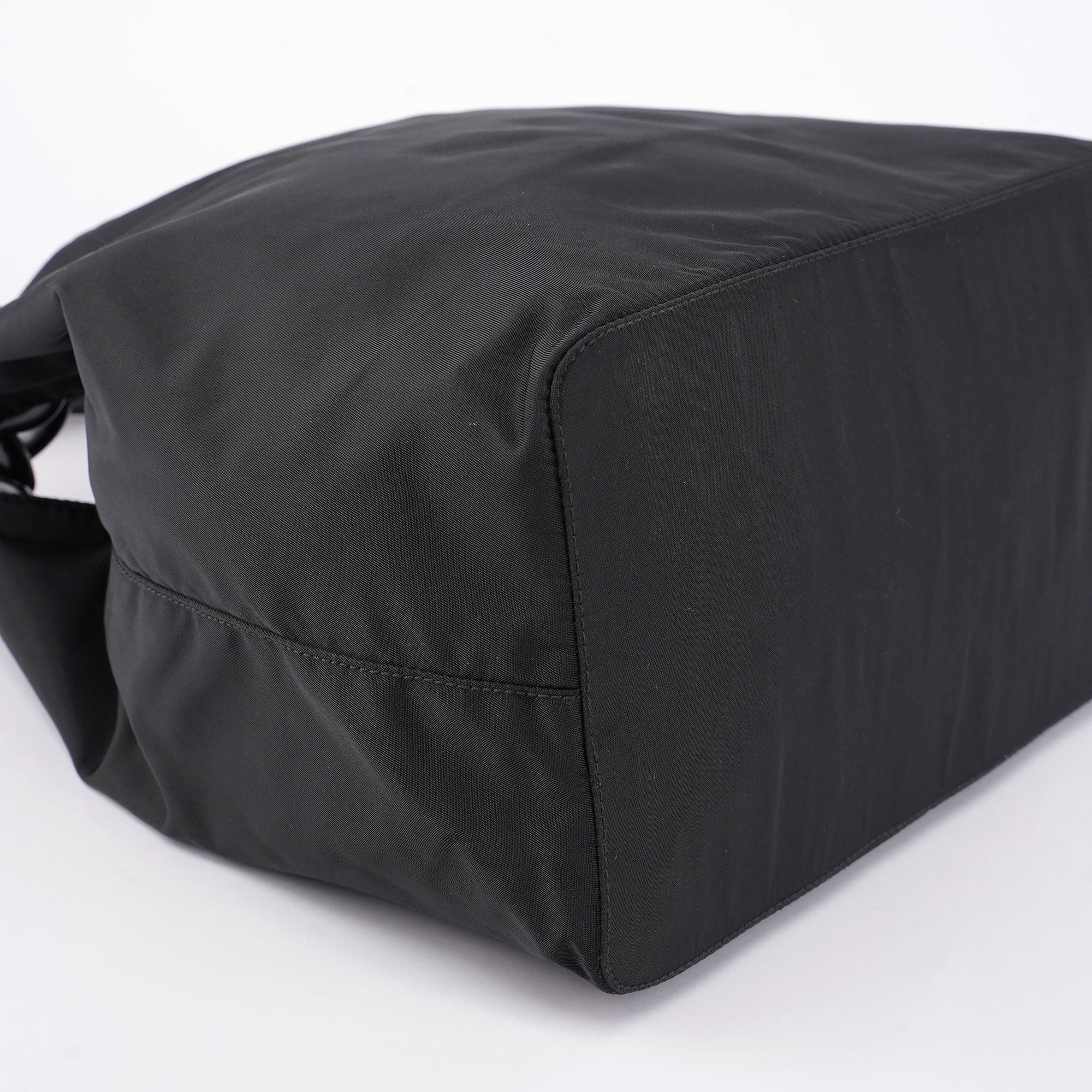 Black Nylon Plastic Handle Bag