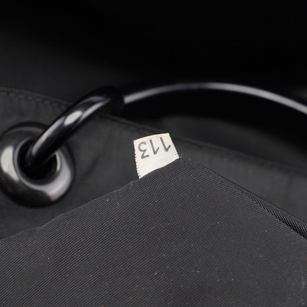 Black Nylon Plastic Handle Bag