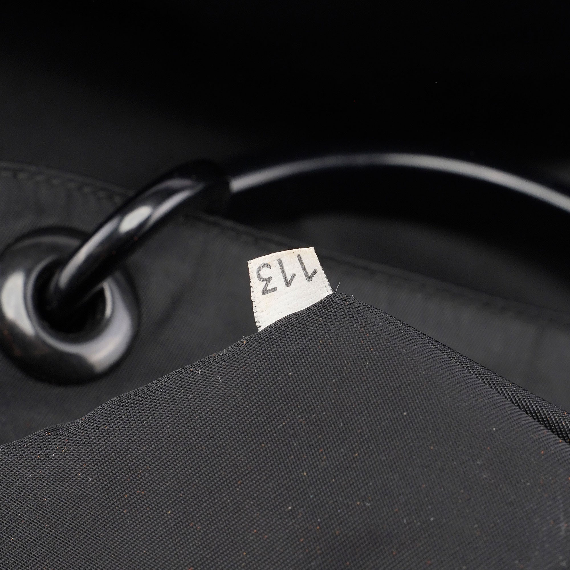 Black Nylon Plastic Handle Bag