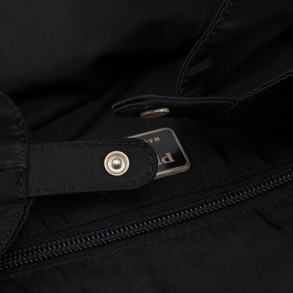 Black Nylon Plastic Handle Bag