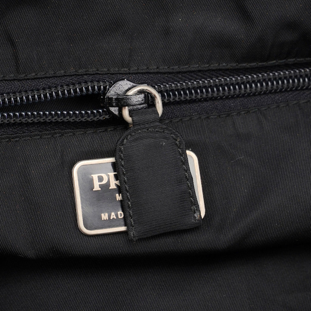 Black Nylon Plastic Handle Bag