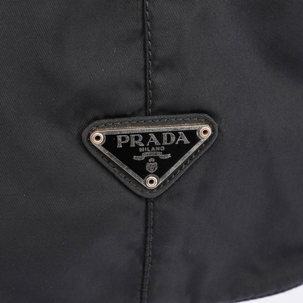 Black Nylon Plastic Handle Bag