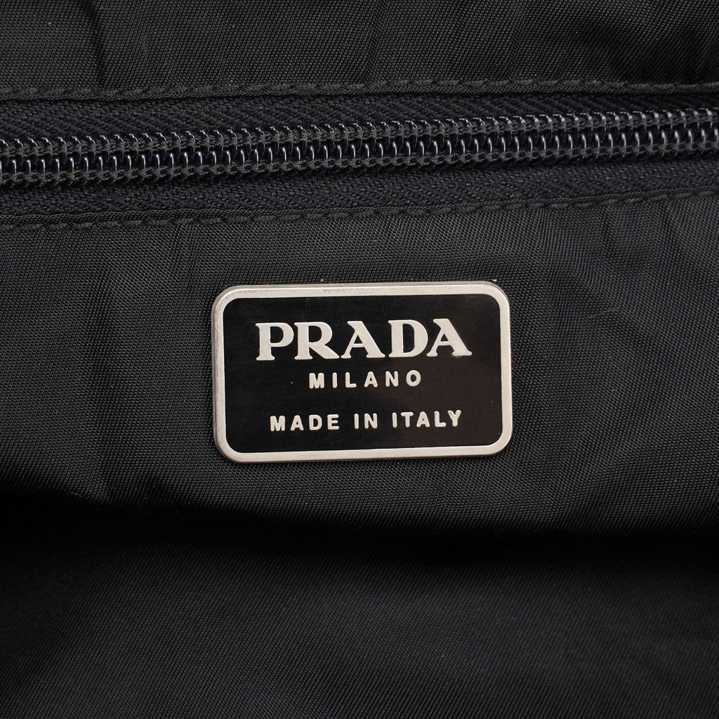 Black Nylon Plastic Handle Bag