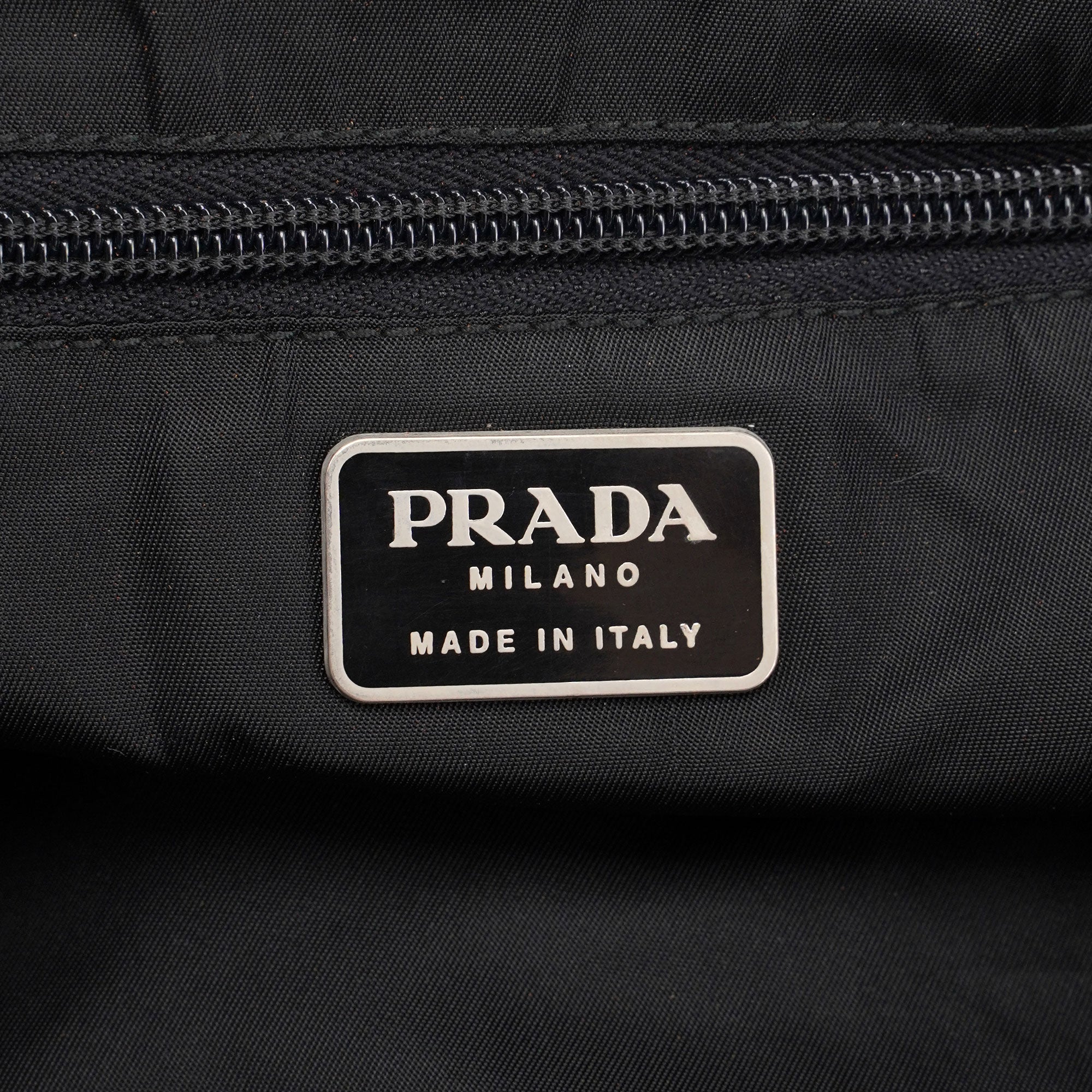 Black Nylon Plastic Handle Bag