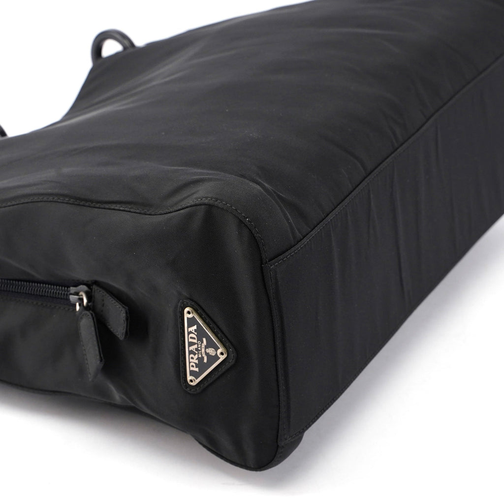 Black Nylon Plastic Handle Tote