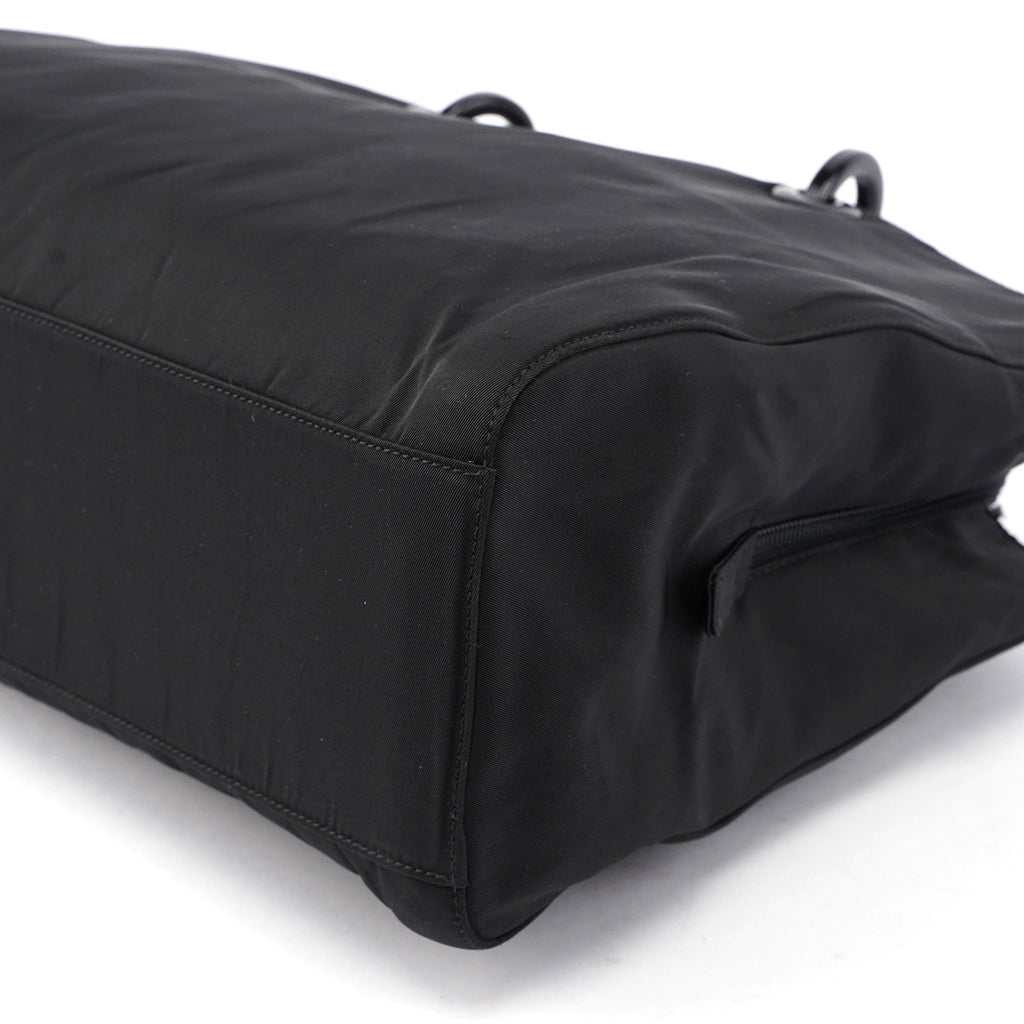 Black Nylon Plastic Handle Tote