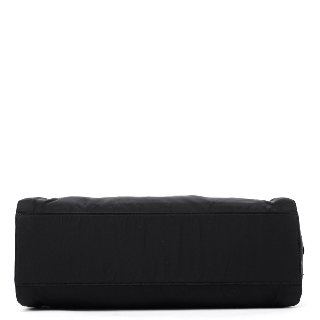 Black Nylon Plastic Handle Tote