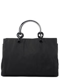 Black Nylon Plastic Handle Tote
