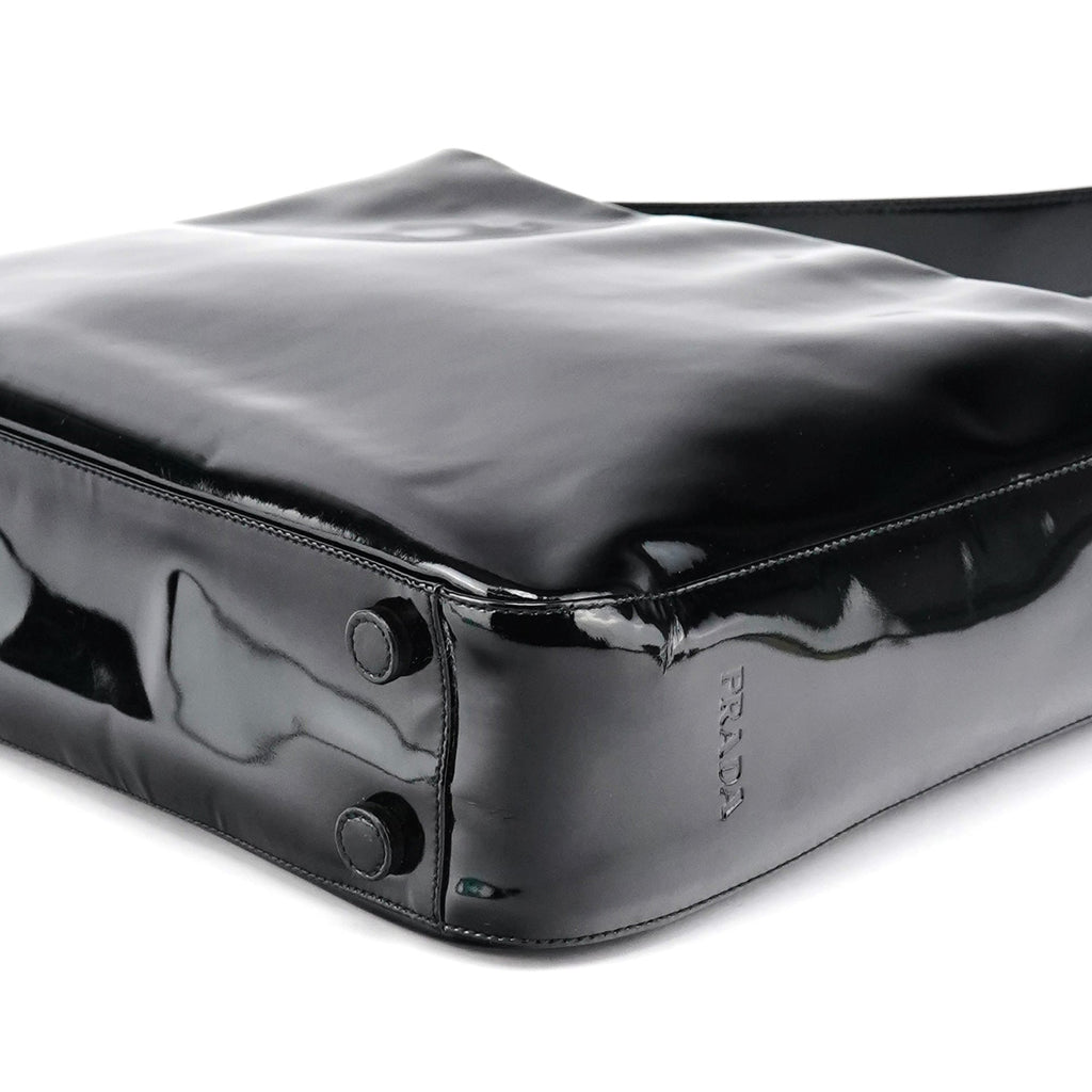 Black Patent Leather Shoulder Bag