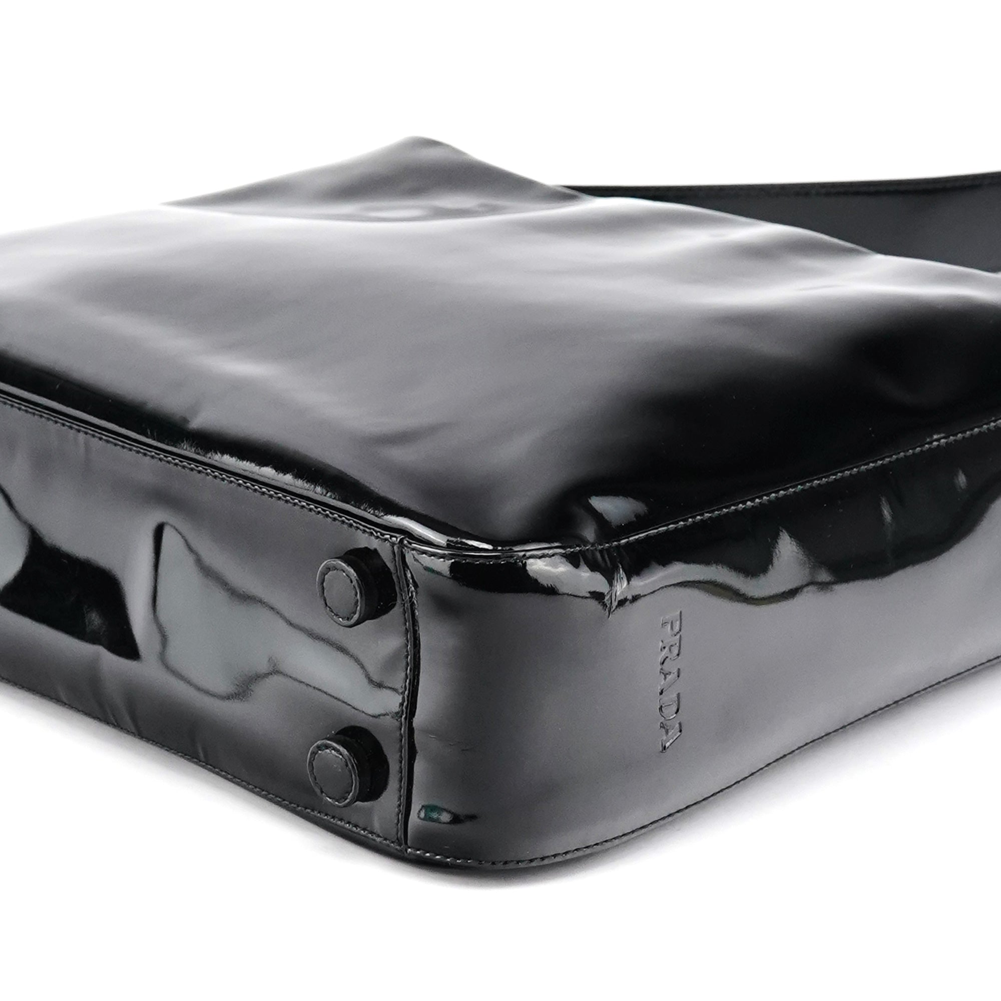 Black Patent Leather Shoulder Bag