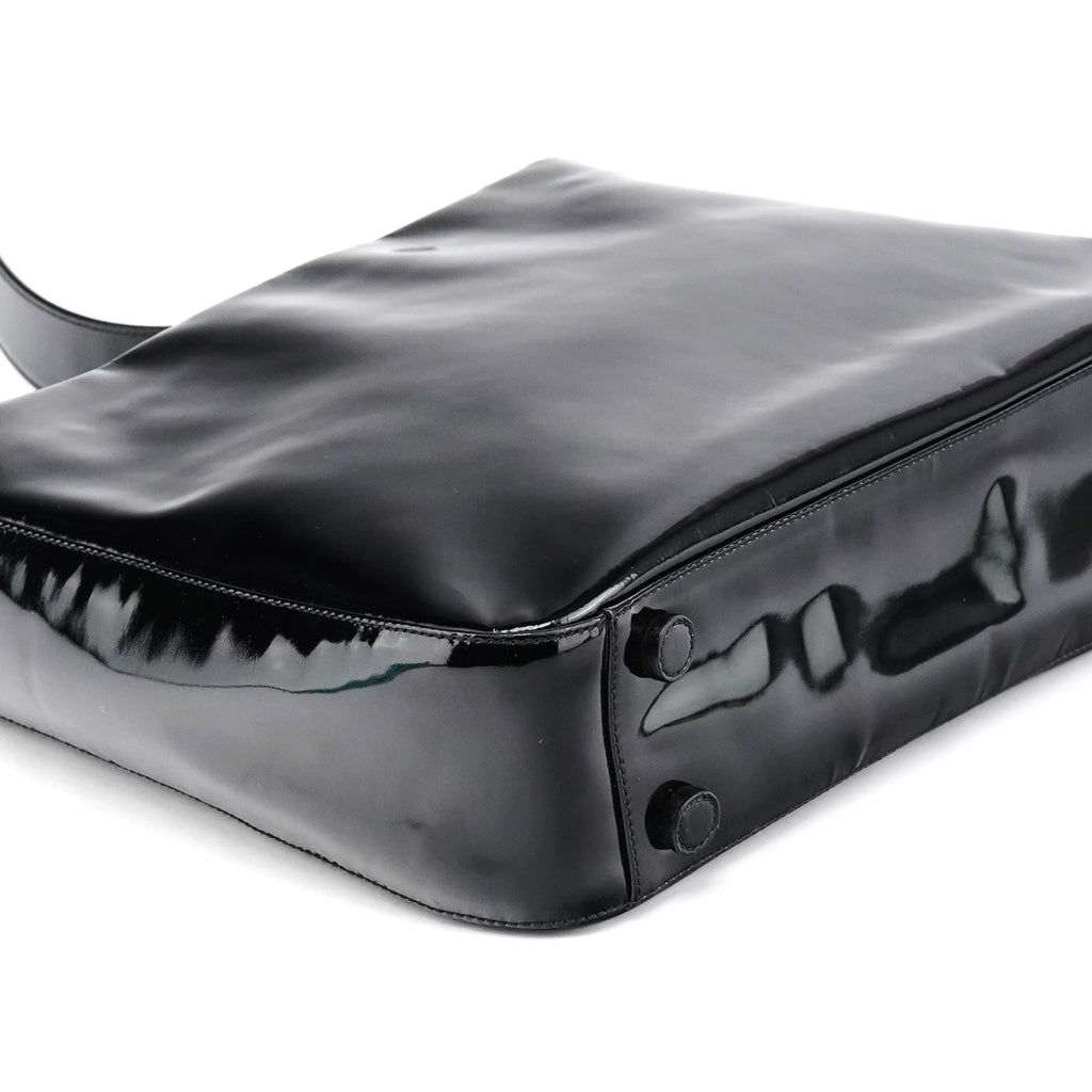 Black Patent Leather Shoulder Bag