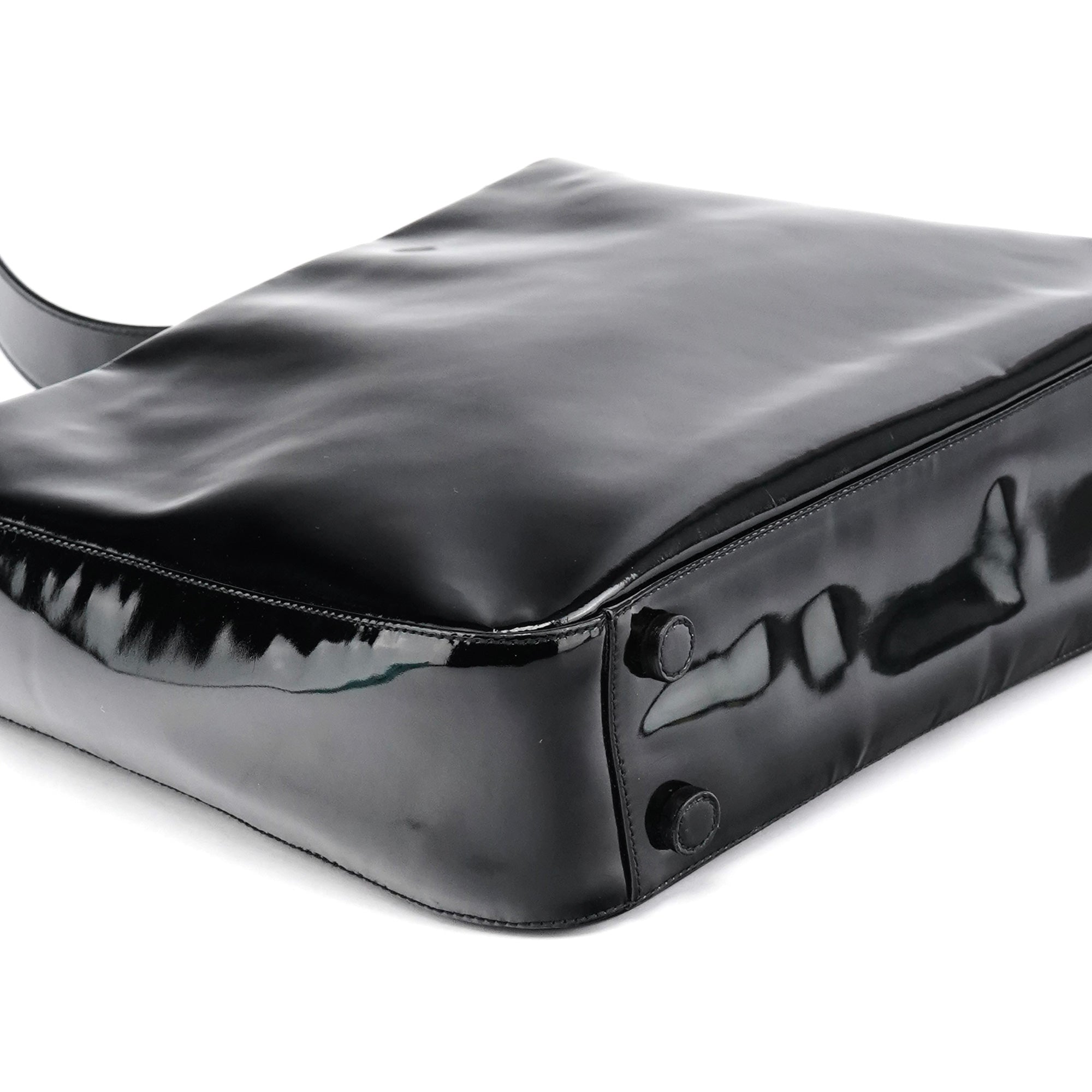 Black Patent Leather Shoulder Bag